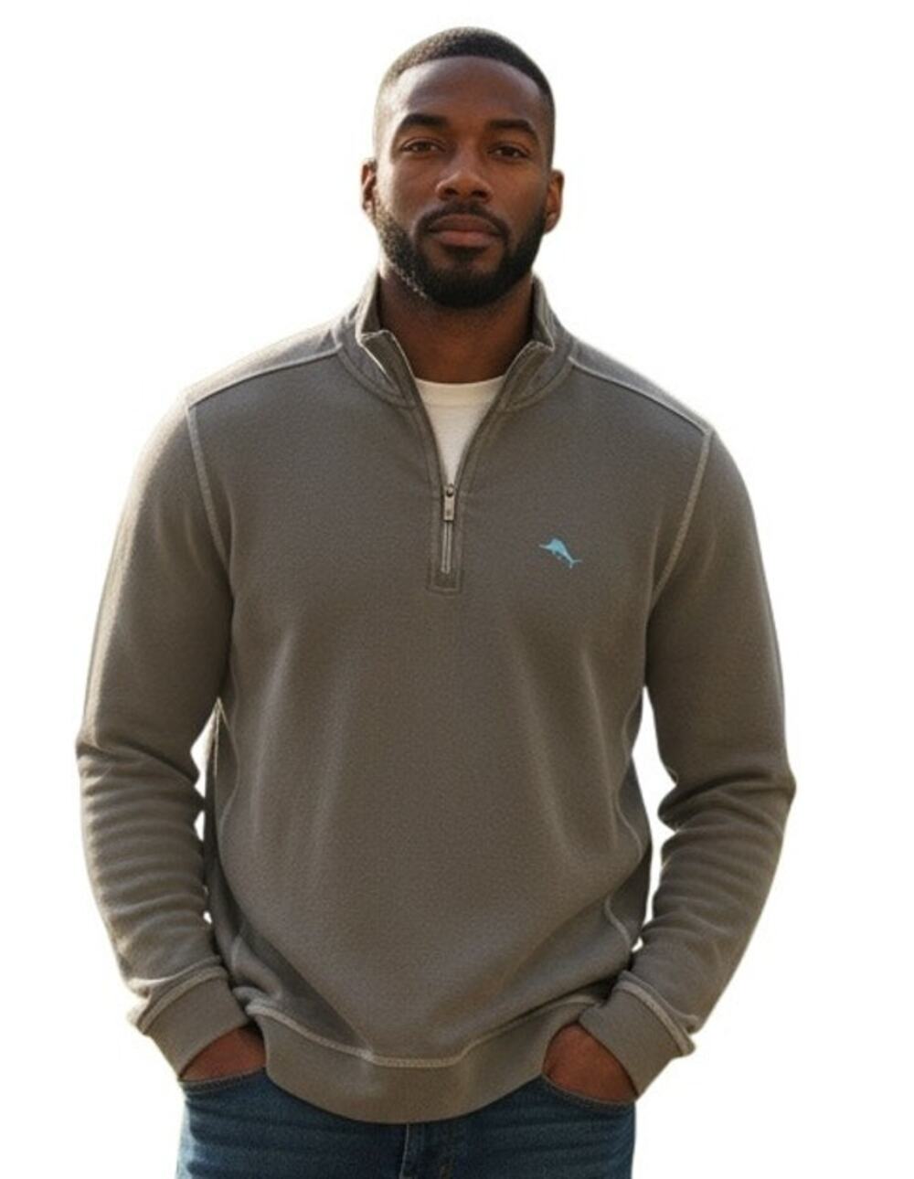 Tommy Bahama $130 Montego Bay Half-Zip in Shadow Pullover Size XLT
